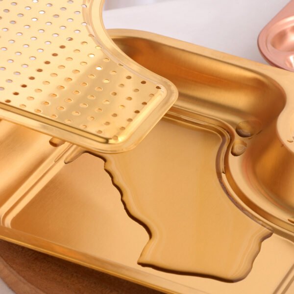Gold Stainless Steel Serving Plate