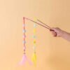 Interactive Cat Feather Teaser Wand Toy